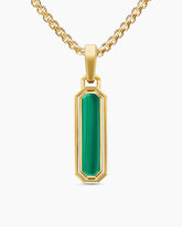 Streamline® Inlay Amulet in 18K Yellow Gold with Black Onyx and Malachite, 30.7mm